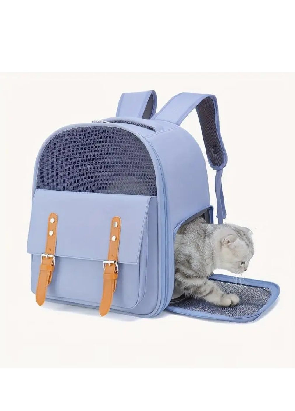 Рюкзак сумка переноска для тварин котів собак з вентиляцією ручкою кишенею для аксесуарів 40x33x23 см (477184-Prob) Блакитний Unbranded (295438369)