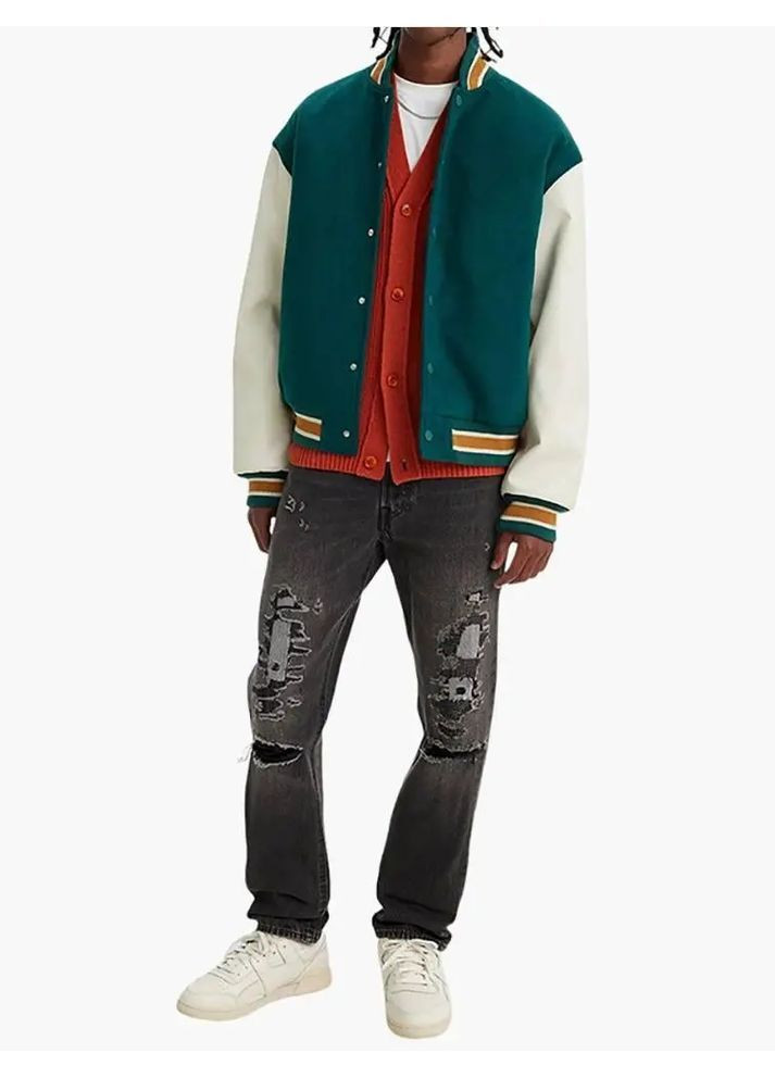 Черные демисезонные прямые мужские джинсы черного цвета плотные usa ливайс w28l31 501 Premium Levi's