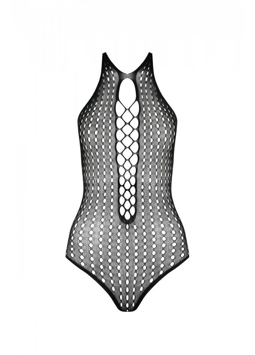 Бодистокинг из декольте BS088 black, имитация корсетной шнуровки Passion (297573268)