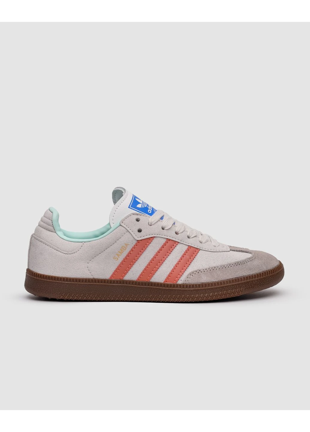 Сірі літні кросівки adidas samba super low suede grey peach адідас самба сірі No Brand