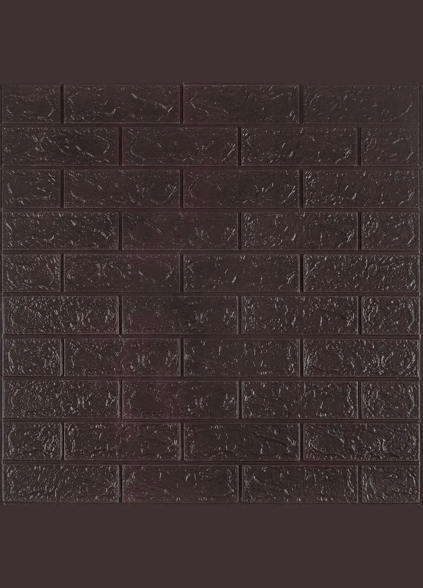 3D панель самоклеющаяся кирпич Чёрный шоколад 700x770x3мм (018-3) SW-00000543 Sticker Wall (300674391)