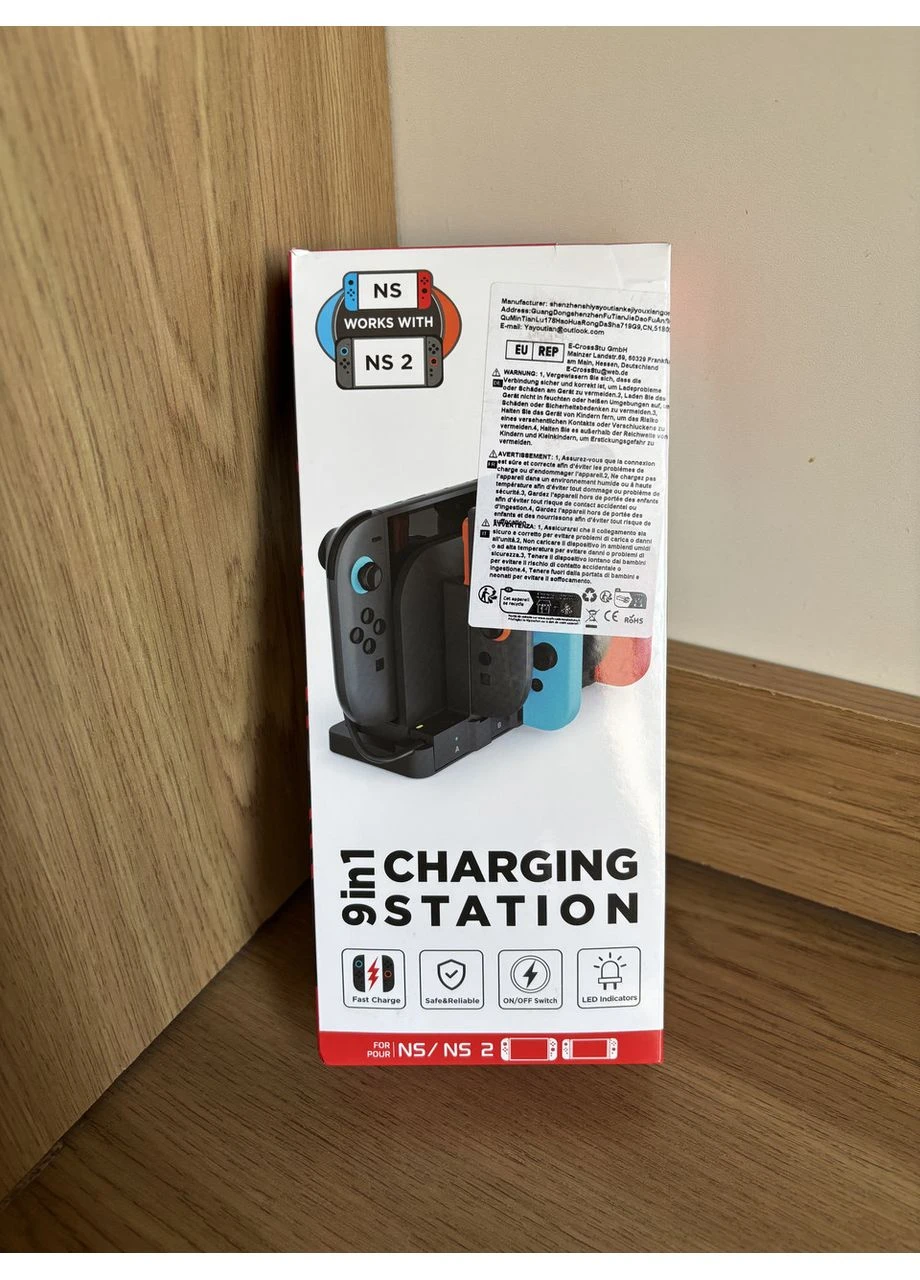 Зарядная док-станция YUANHOT 9-в-1 для контроллеров Switch 2 / OLED / Original Joy-Con - двусторонняя магнитная станция Nintendo (398234755)