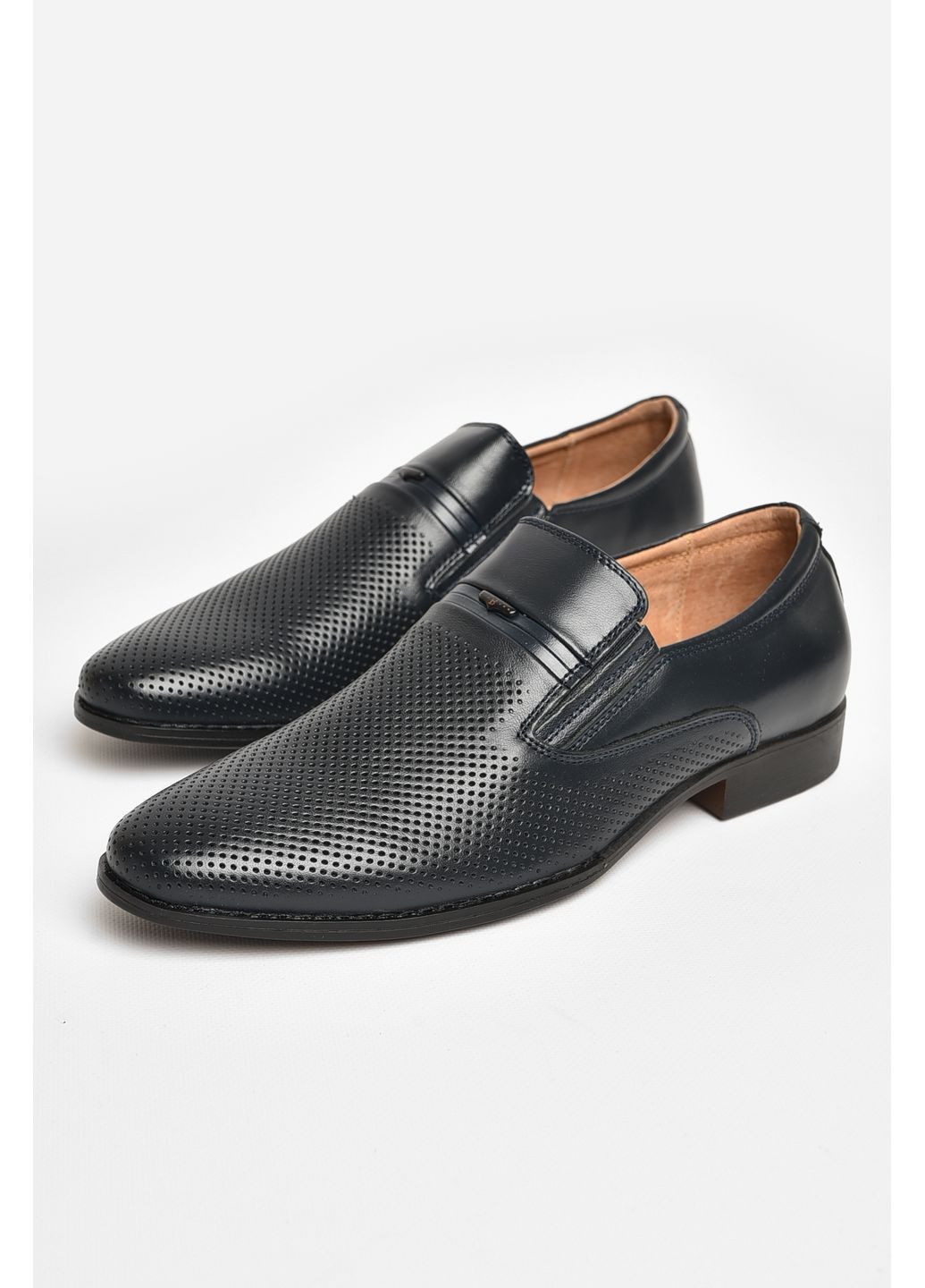 Темно-синие джинсовые туфли мужские темно-синего цвета Let's Shop на шнурках