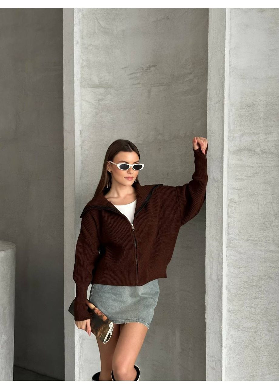 Коричневый кардиган No Brand