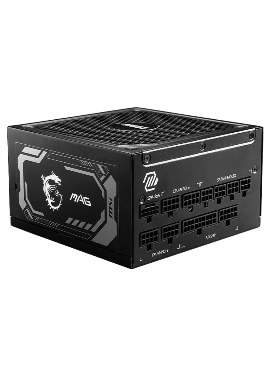 Блок живлення 1000 Вт, MAG A1000GL PCIE5, чорний, модульний, 80+ золотистий, Active PFC, 13.5 см FDB, 4xMolex / 12xSATA / MSI (375283170)