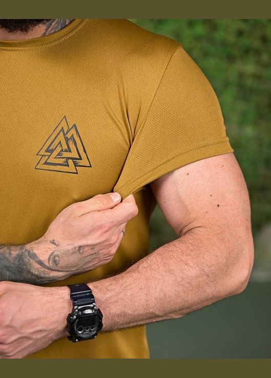 Патріотичний літній чоловічий костюм з принтом орел футболка+шорти койот Freedom