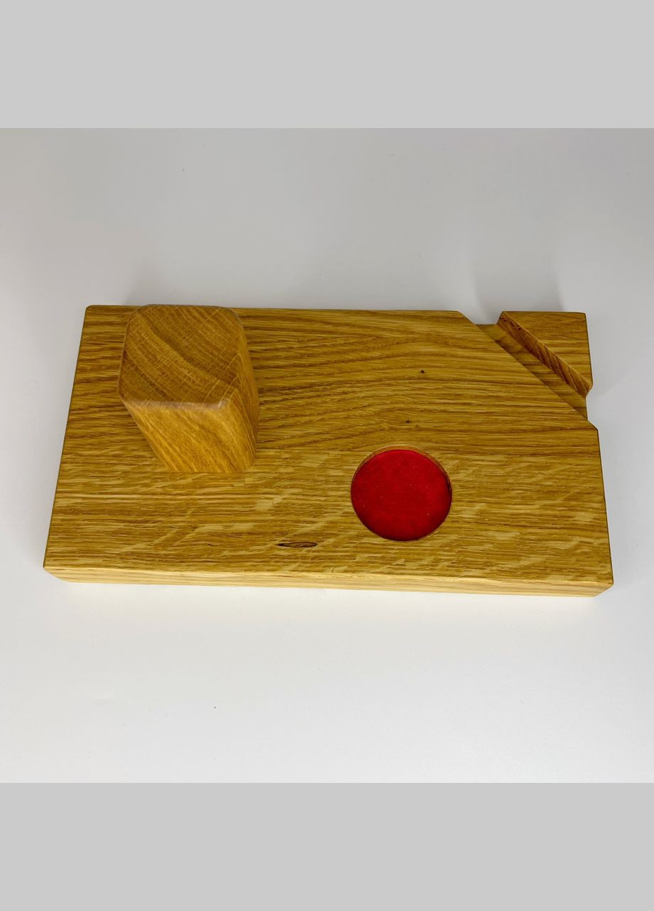 Підставка дерев'яна Дубова підставка для годинника телефона і перстня Коричневий 22 см х 12 см х 8.5 см Finding (316248849)