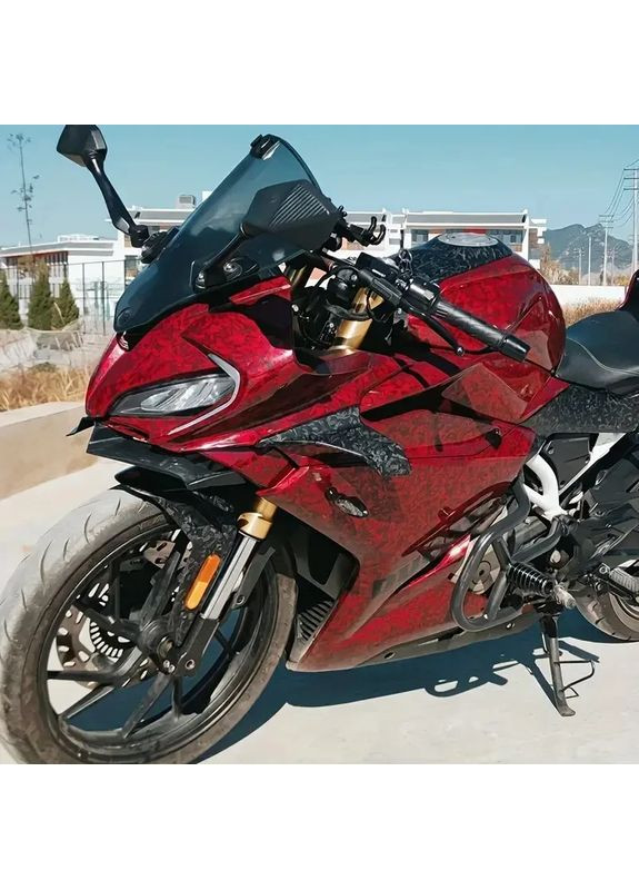 Защитная виниловая плёнка для авто мотоцикла ширина 30 см длина 150 см Flower Carbon Red No Brand (362495630)