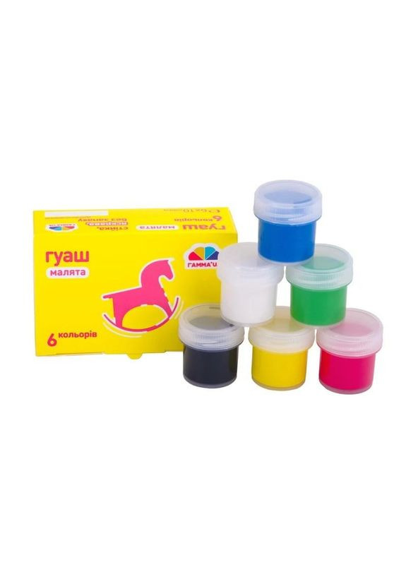 Детские гуашевые краски "Малыши" 100201, 6 цветов 10 мл No Brand (330607123)
