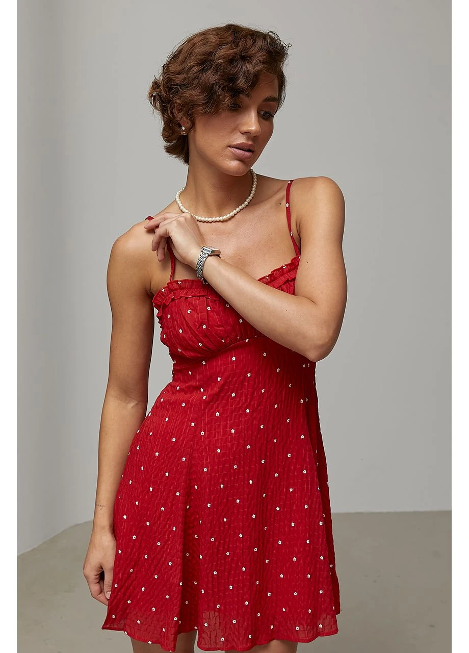 Красное кэжуал платье Lurex однотонное