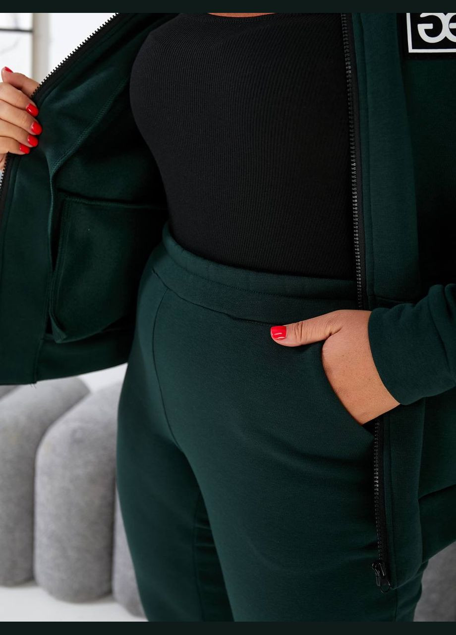 Женский теплый костюм двойка цвет бутылка New Trend (304987340)