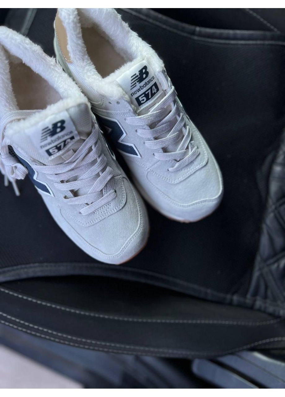 КРОСІВКИ ЖІНОЧІ NEW BALANCE 574 LIGHT GREY WINTER НЬЮ БЕЛАНС 574 No Brand сірі зими (369388862)
