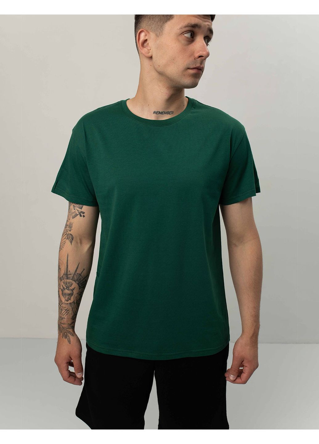 Темно-зелена унісекс футболка коттон (0011600sml3xl) Casual Trend №116