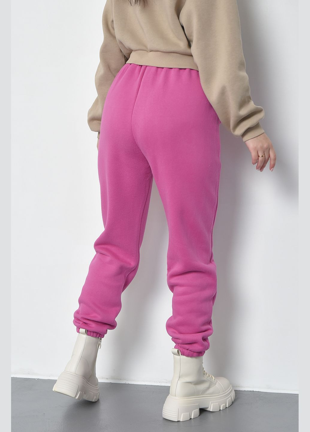 Спортивные штаны женские на флисе сиреневого цвета Let's Shop (285739870)