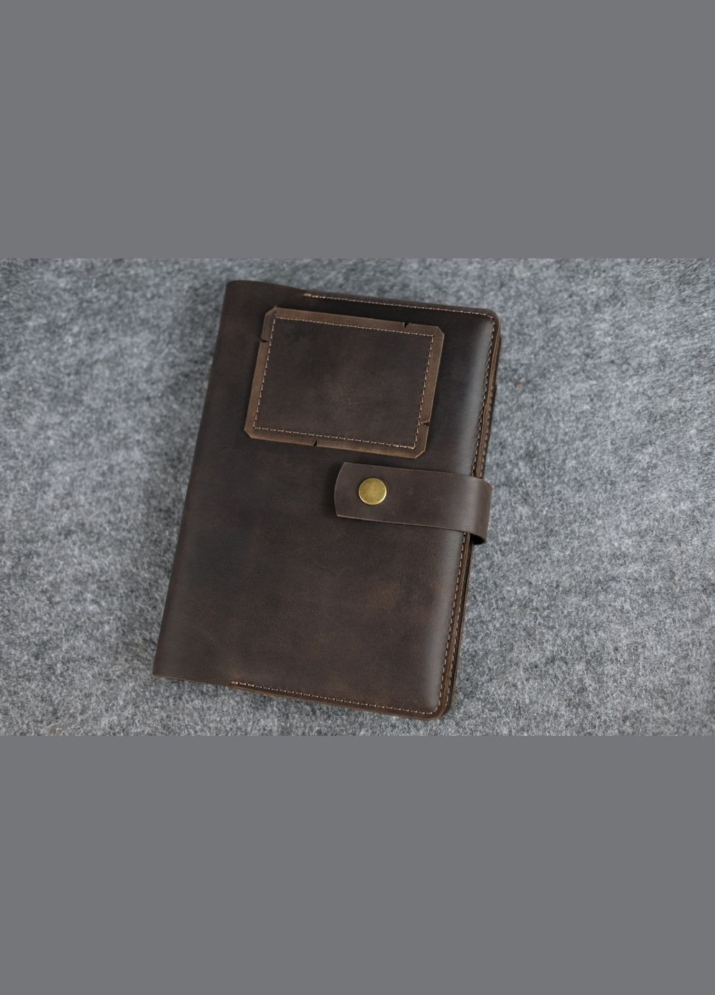 Шкіряна обкладинка для блокноту А5 Дизайн №4, натуральна Вінтажна шкіра, колір Шоколад Berty (299397048)