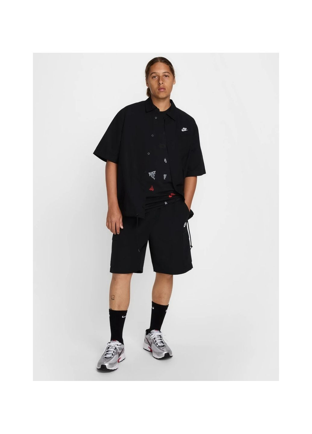 Черная футболка мужская m nsw tee 12mo aop sp25 black Nike