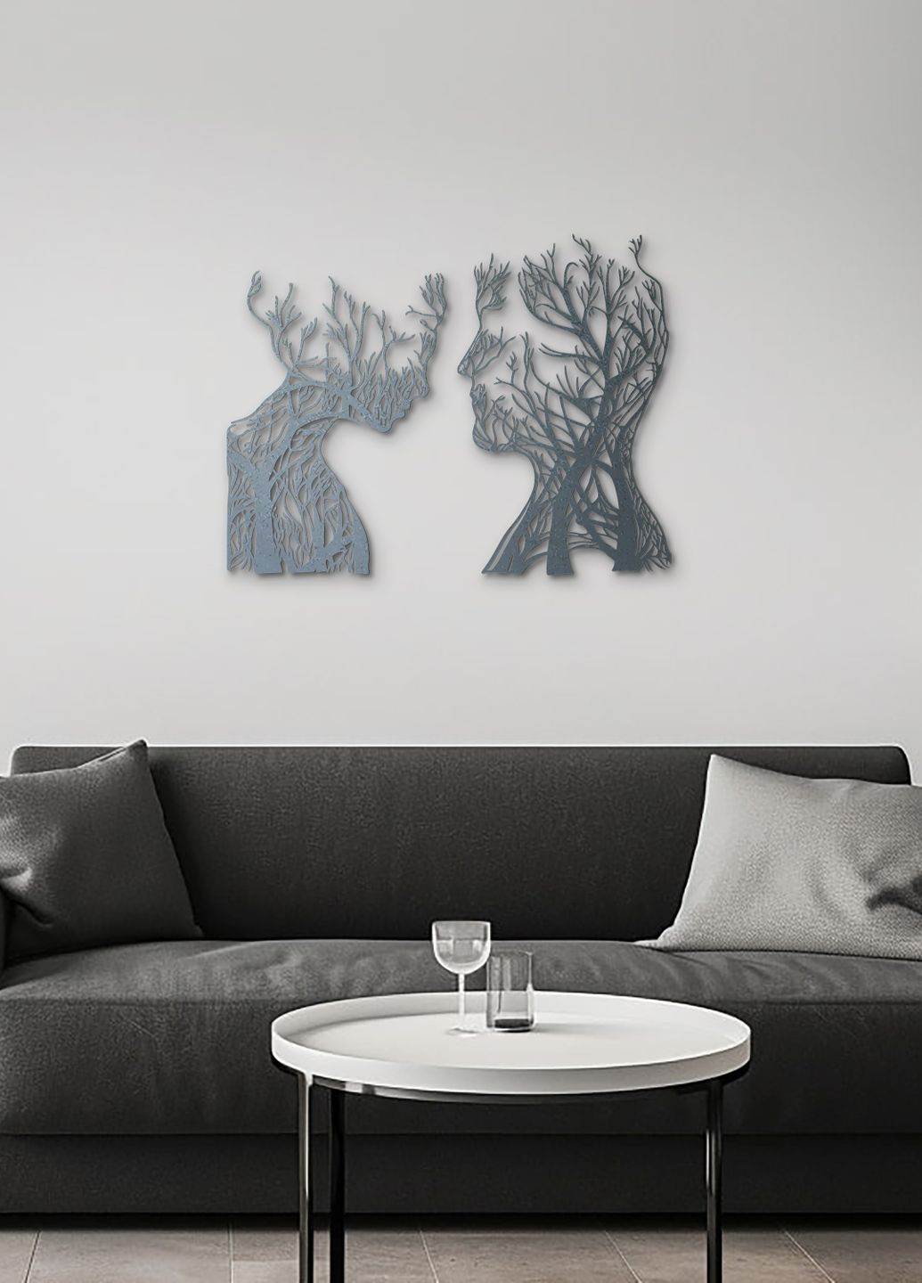 Дерев'яний декор для кімнати, Сучасна картина для інтер'єру "Закохана пара", стиль лофт 50х38 см Woodyard (292013758)