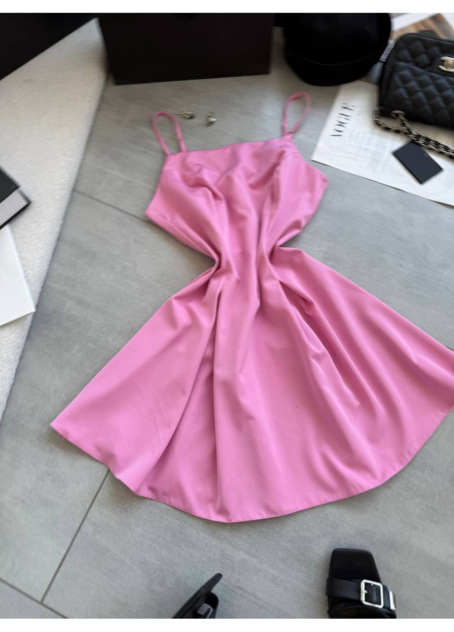 Розовое повседневный платье женское а-силуэт Гермес однотонное