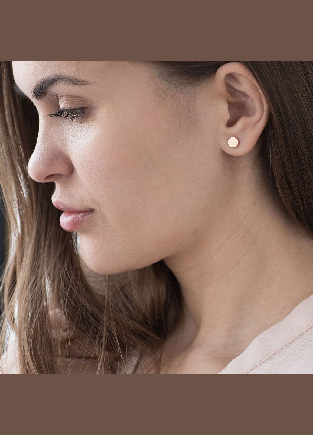 Золотые серьги-пусеты Кружочки с05559 Oniks (264022864)