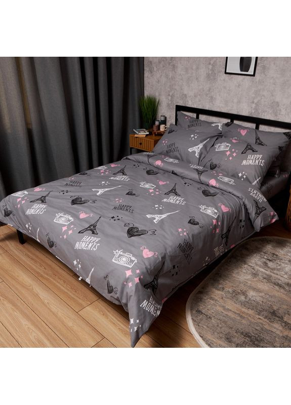 Комплект постільної білизни Бязь Gold Люкс King Size 220x240 наволочки 2х50х70 (MS-820009556) Moon&Star Paris Moments (356116325)