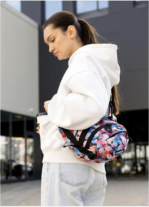 Сумка на пояс через плече жіноча текстильна Різнокольоровий 35636 Sambag (334673935)