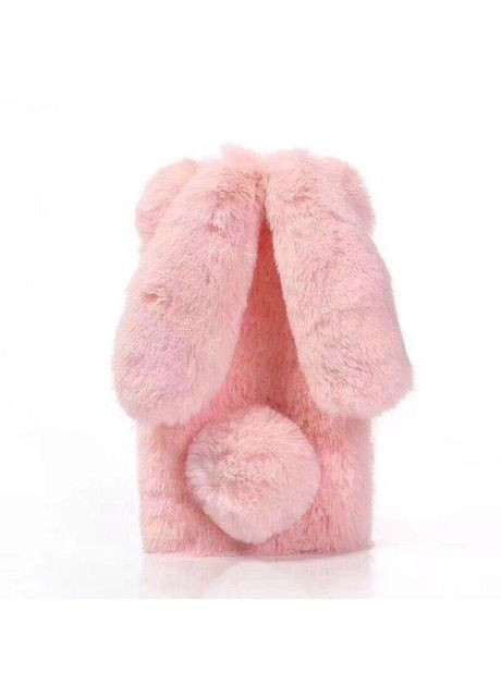 Чехол плюшевый кролик с ушками для Redmi Note 9S / Note 9 Pro pink Xiaomi (369646856)