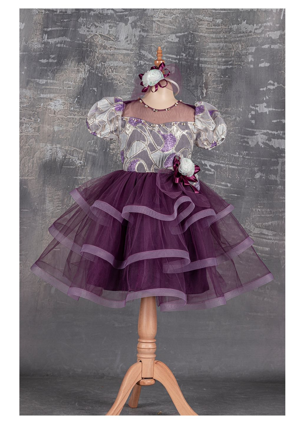 Фіолетова плаття святкове з прикрасами 2127 фіолетовий Tivido (306544457)