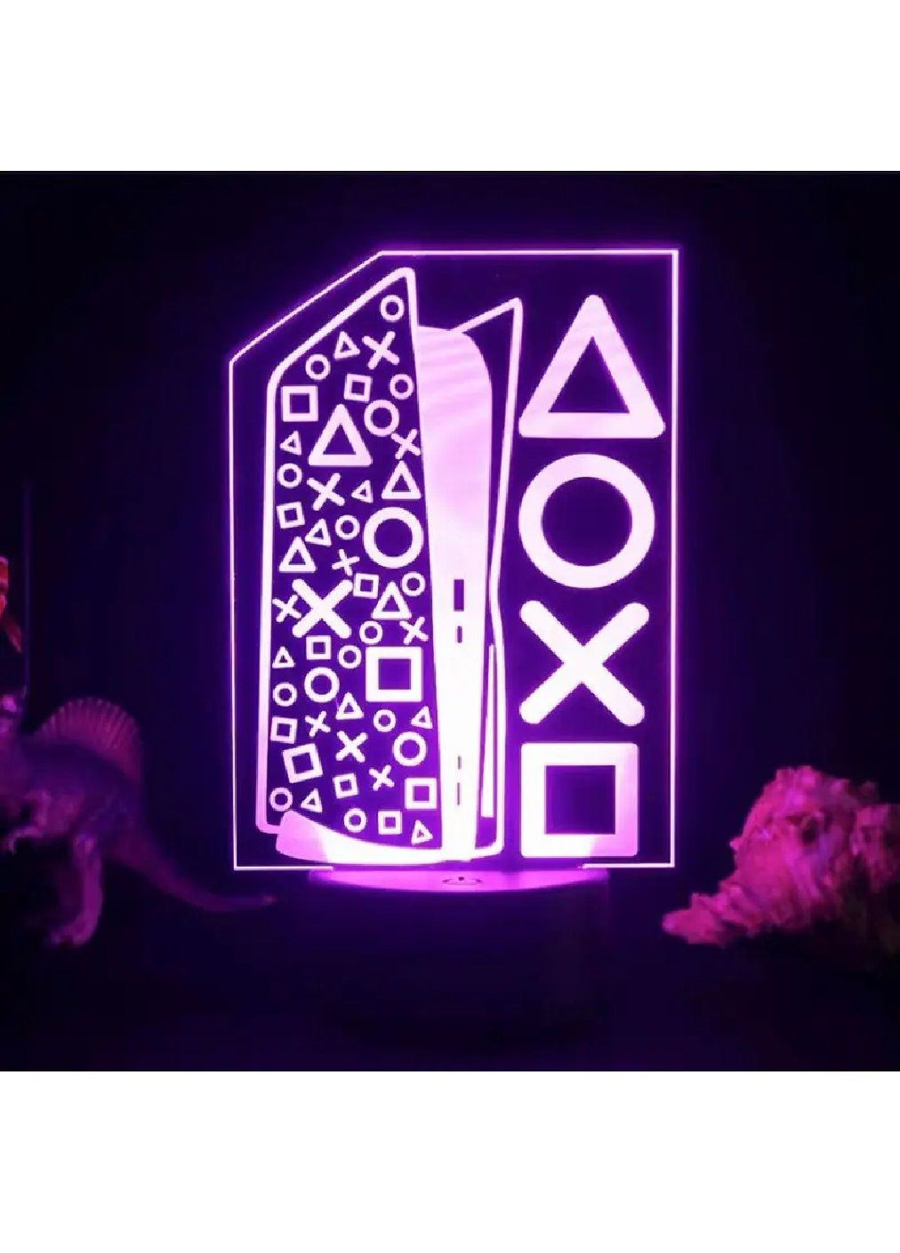 Настільний 3D LED нічник з пультом сенсорним управлінням роботою від USB 16 кольорів світіння (480831-Prob) Консоль PlayStation Unbranded (345559573)