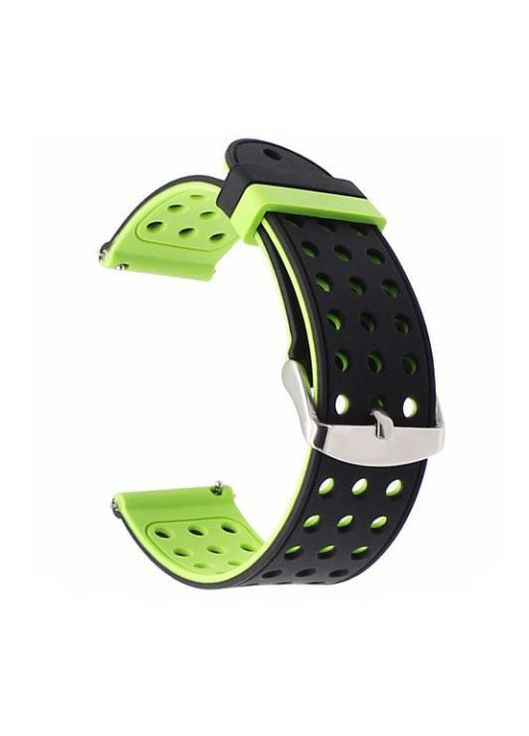 Двухсторонний ремешок с перфорацией для часов Xiaomi Huami Amazfit SportWatch 2/Amazfit Stratos - Black&Green Primo (266914508)