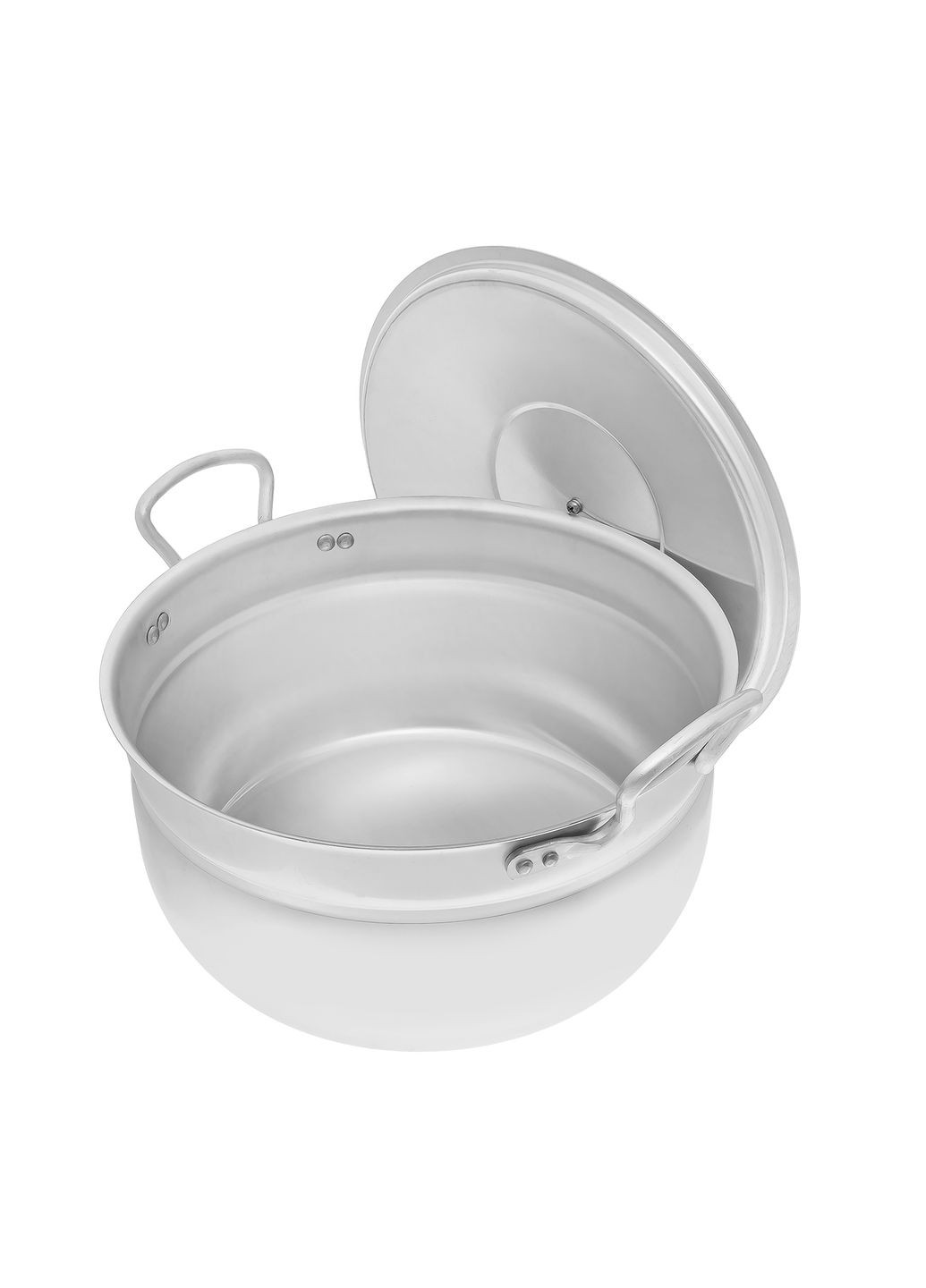 Кастрюля сферическая матовая алюминиевая с крышкой и двумя металлическими ручками 3.4 л Interos (296467998)