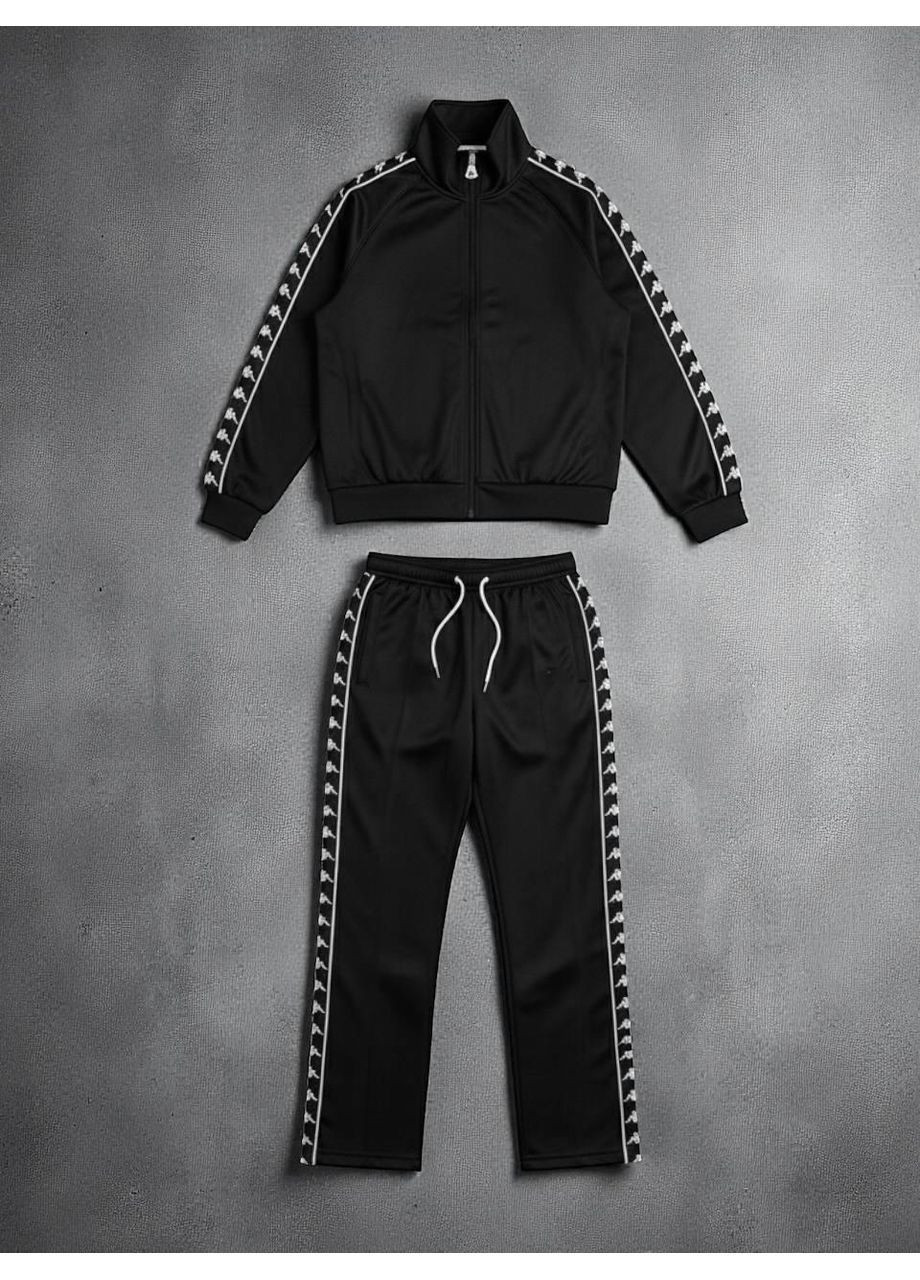 Стильний чоловічий спортивний костюм Kappa чорний No Brand (370270210)