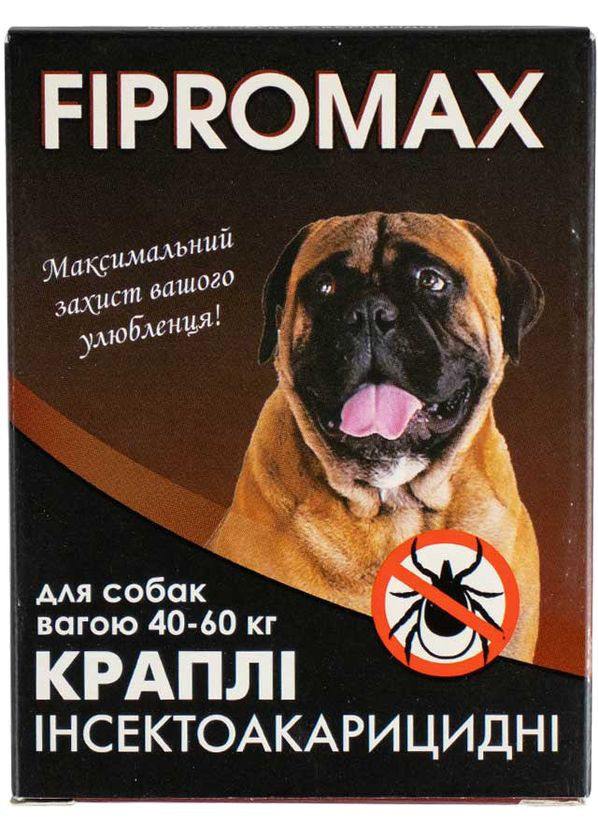 Капли от блох и клещей для больших собак весом 4060 кг, 2 пипетки (4820237150059) Fipromax (307310935)