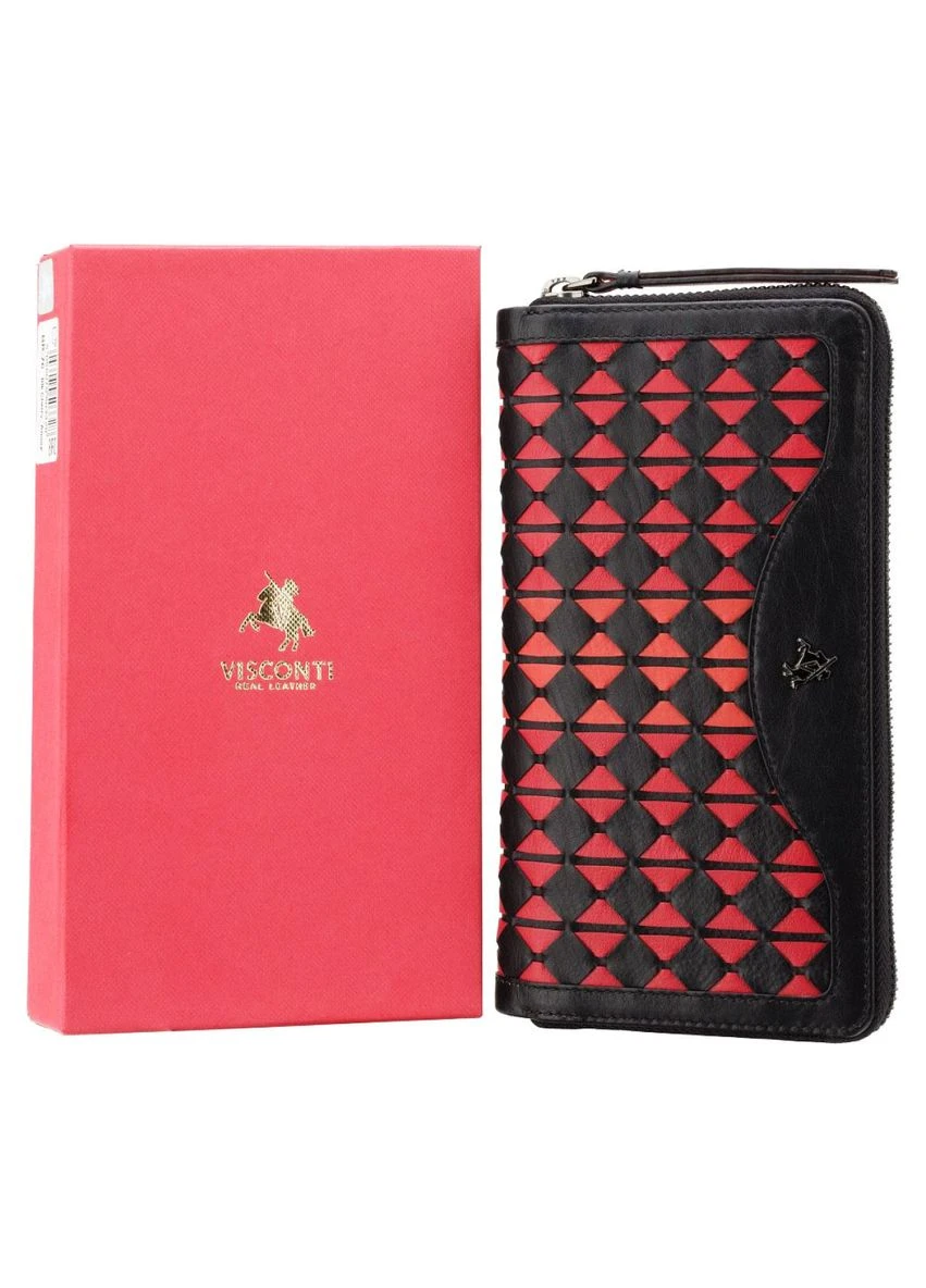 Гаманець жіночий шкіряний BR76 Amour BLK/CHERRY Visconti (393219496)