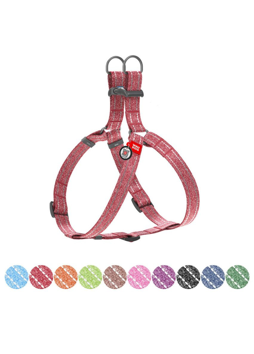 Шлей Re-cotton с QR паспортом, S, Ш 15 мм, Д 40-55 см красный WAUDOG (322642055)