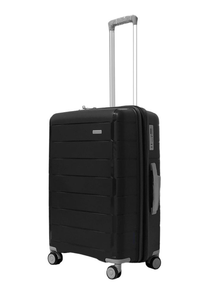 Чемодан средний M полипропилен 20303 66×46×28см 71+13л Темно-синий Snowball (297643465)