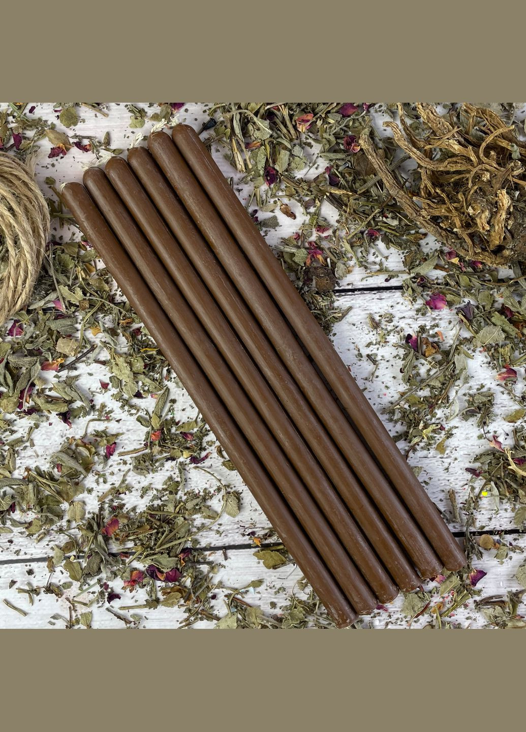 Коричневі воскові свічки 27 см 5Candles (322210558)