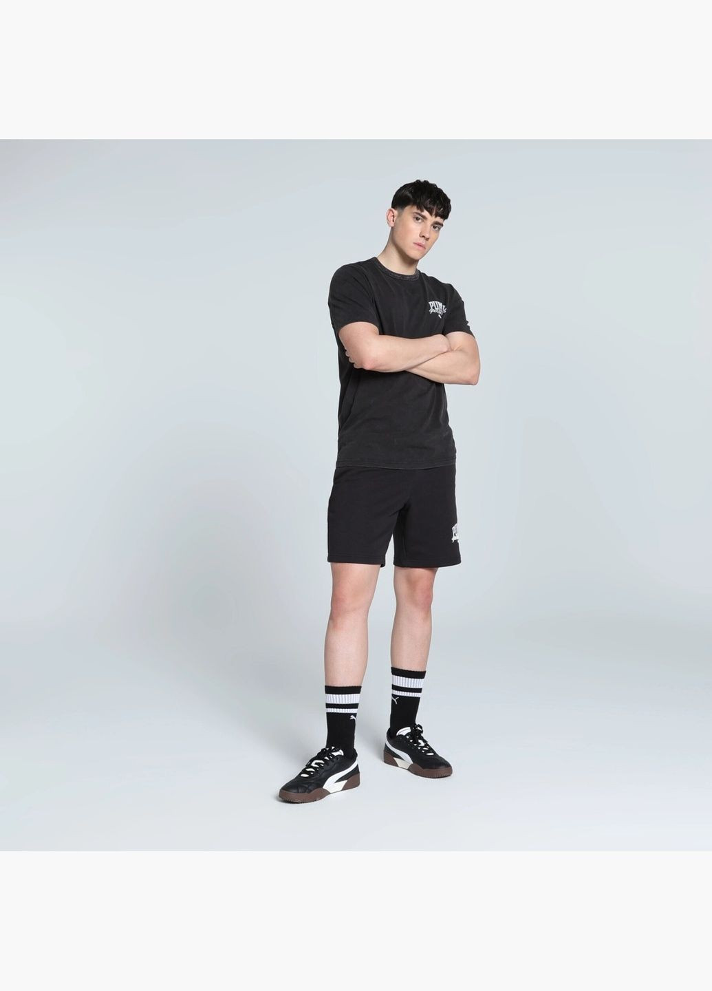 Черная футболка мужская class tee black 684640-01 Puma