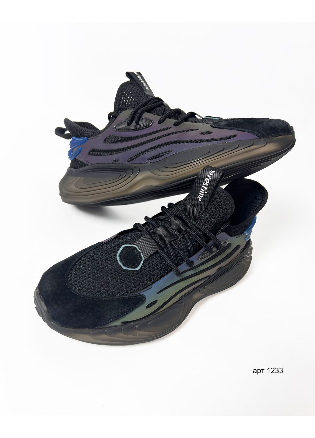 Черные летние мужские кроссовки black Restime Reflektive