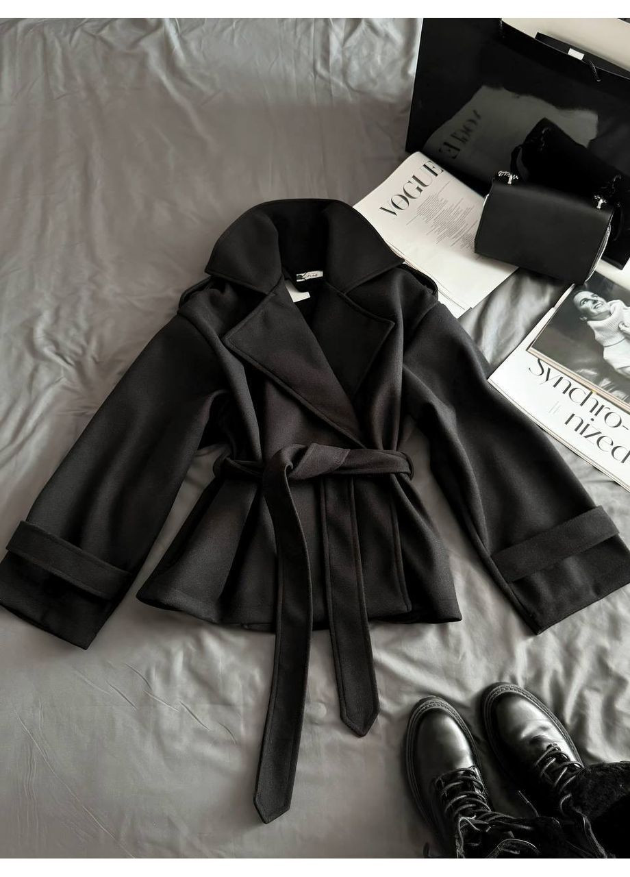 Чорне демісезонне Тренч-пальто кашемір Україна