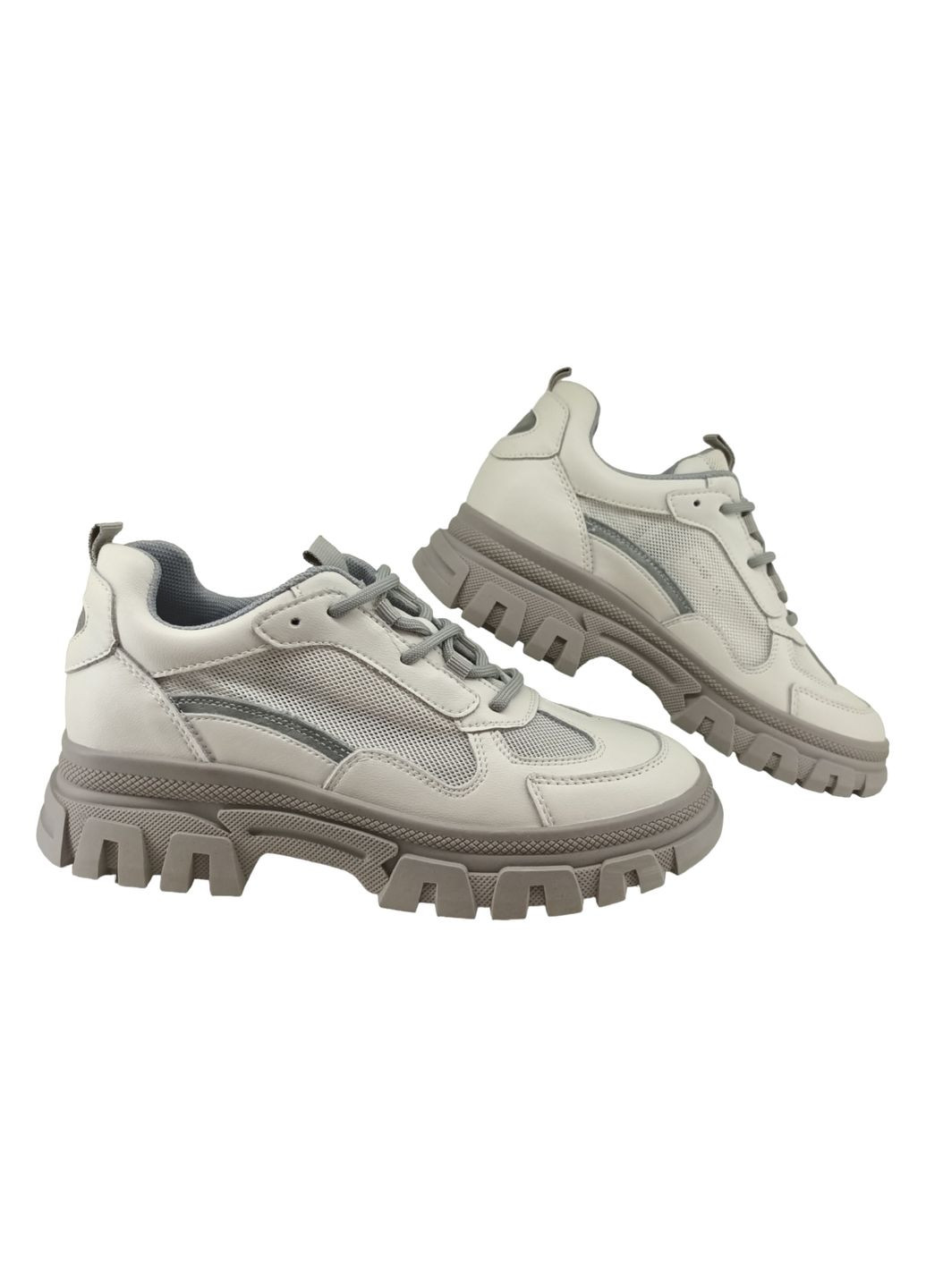 Білі всесезонні жіночі кросівки біло-сірі шкіряні l-11-9r 23 см (р) Lonza