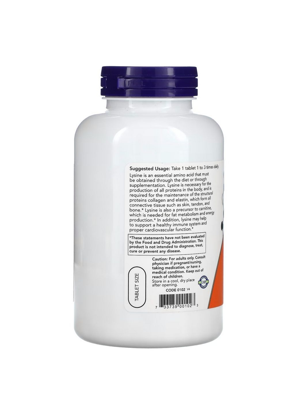 Аминокислота L-Lysine 500 mg, 250 таблеток Now (293416550)