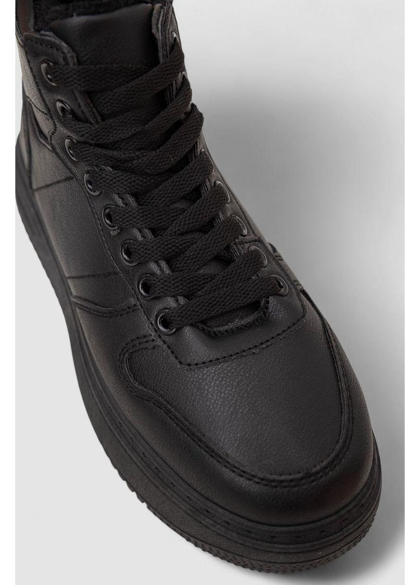 Чорні кеди жіночі на хутрі,, 248rk02 No Brand