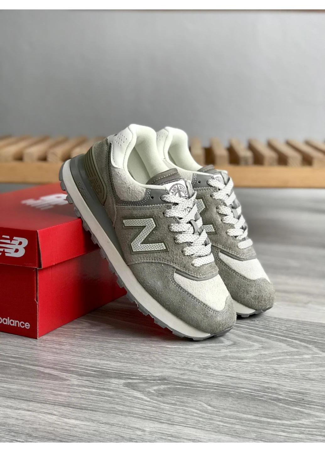 Кроссовки женские New Balance 574 x Stone Island Grey Beige | Нью Беланс 574 серые No Brand серые демисезоны (364863155)