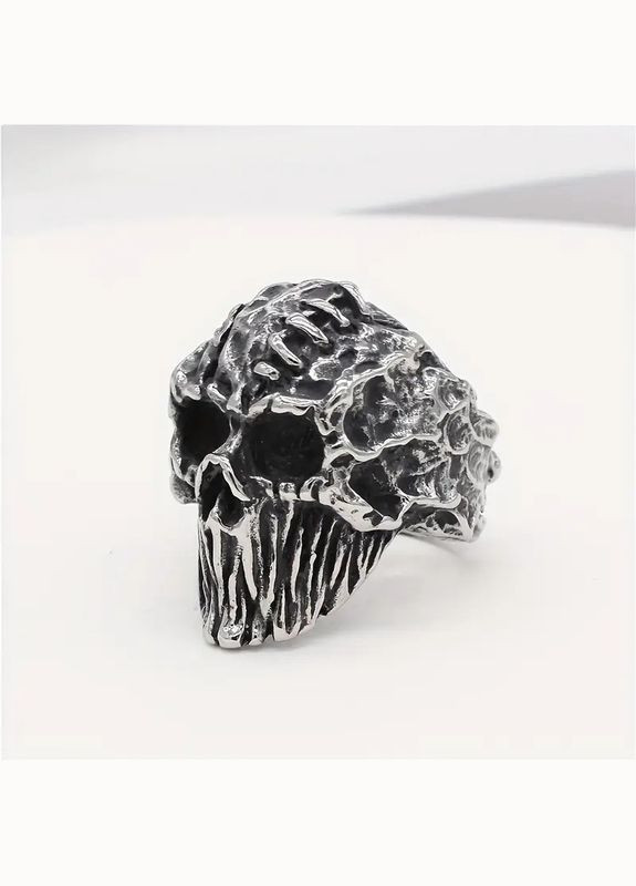 Чоловіча каблучка, готична, панк-рок, череп, байкерський стиль, срібляста, 22 розмір Fashion Jewelry (360884128)