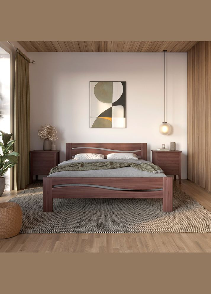 Двоспальне дерев'яне ліжко Неаполь 160х200 см (MBG-3703) Mebigrand (368278801)