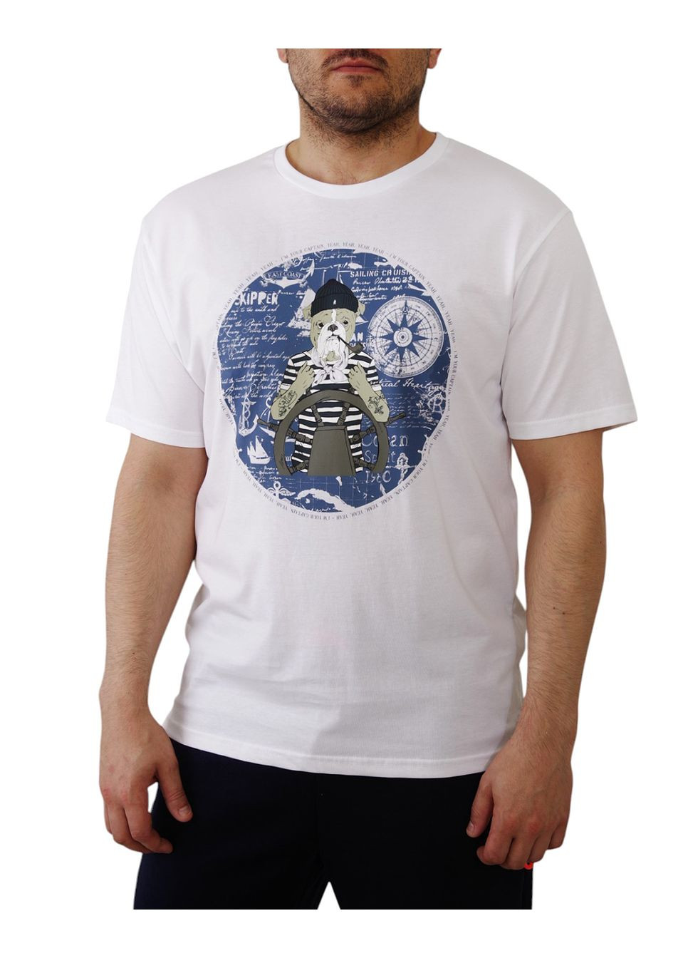 Белая футболка-футболка мужская для мужчин Ragman