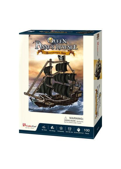 Пазл Cubic Fun Трехмерная головоломка-конструктор Корабль Месть королевы Анны (T4035h) CubicFun Тривимірна головоломка-конструктор Корабель Помста (366153970)