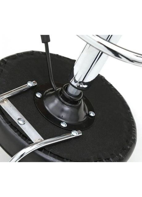 Кресло табурет на колесах со спинкой круглое B-494 черное Bonro (335872325)