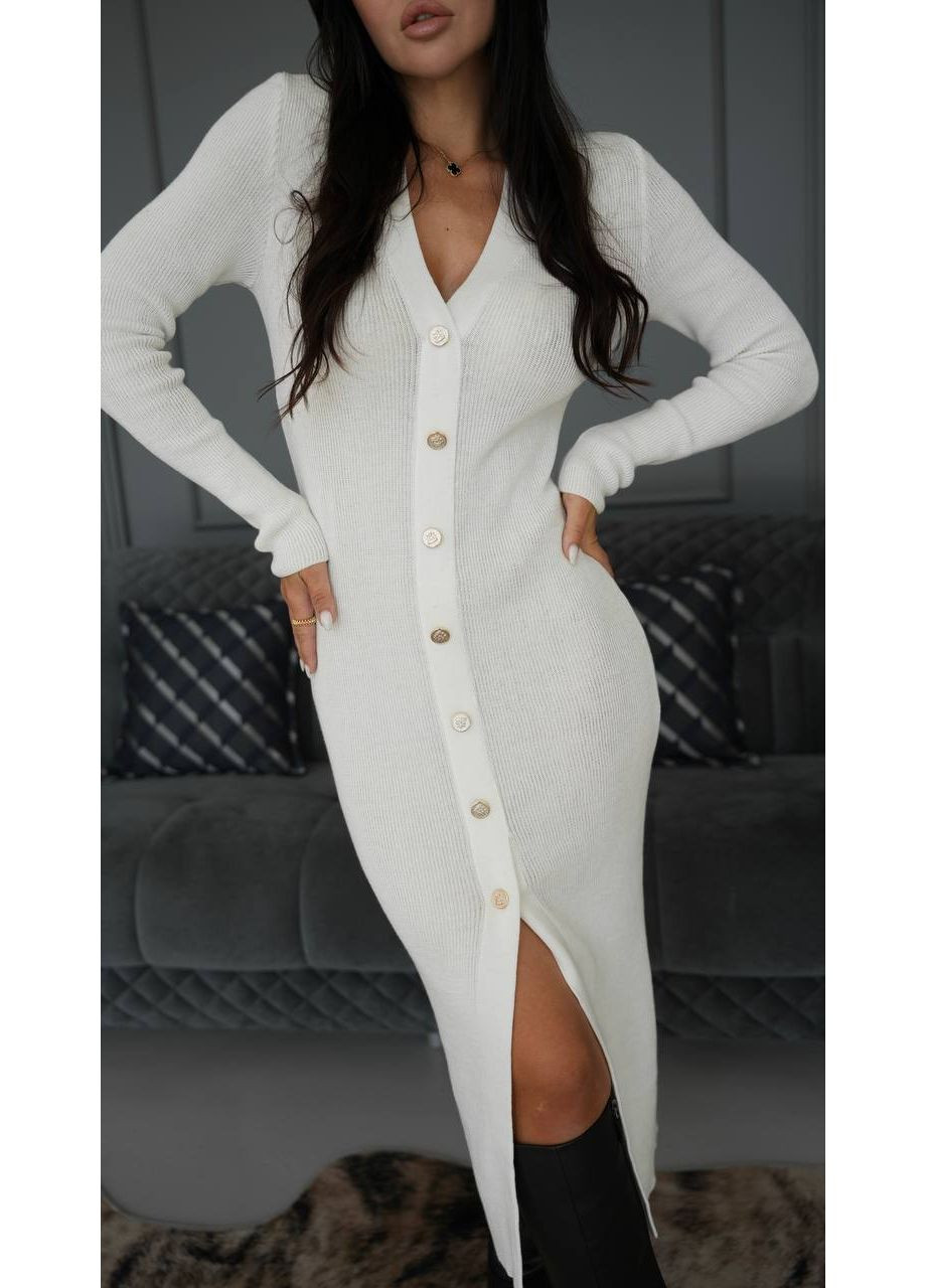 Молочное повседневный платье женское Україна однотонное