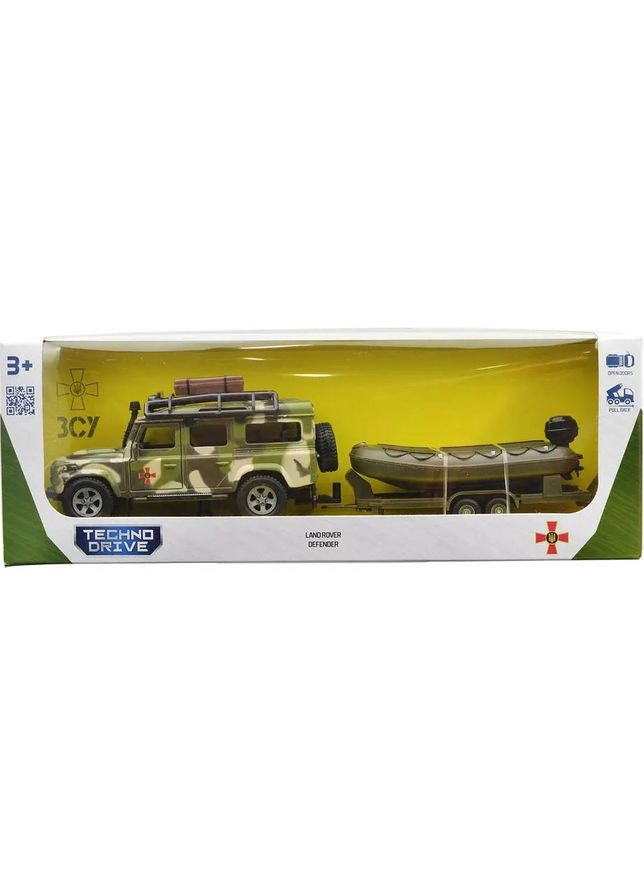 Ігровий набір Land Rover Defender Military з човном (520191.270) TechnoDrive (328261578)